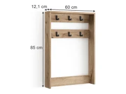 Cabide de parede carvalho viking 60x12.1x85 eliza