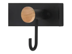 Cabide de parede com 5 ganchos - metal - preto - VEDIA