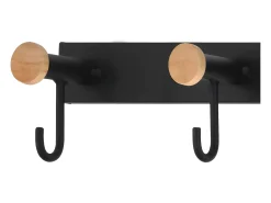 Cabide de parede com 3 ganchos - metal - preto - VEDIA