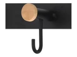 Cabide de parede com 4 ganchos - metal - preto - VEDIA