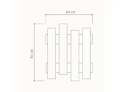 Cabide Dpons, Cabide, Cabide multiusos, Cabide de parede, 64x4 h79 cm, Carvalho
