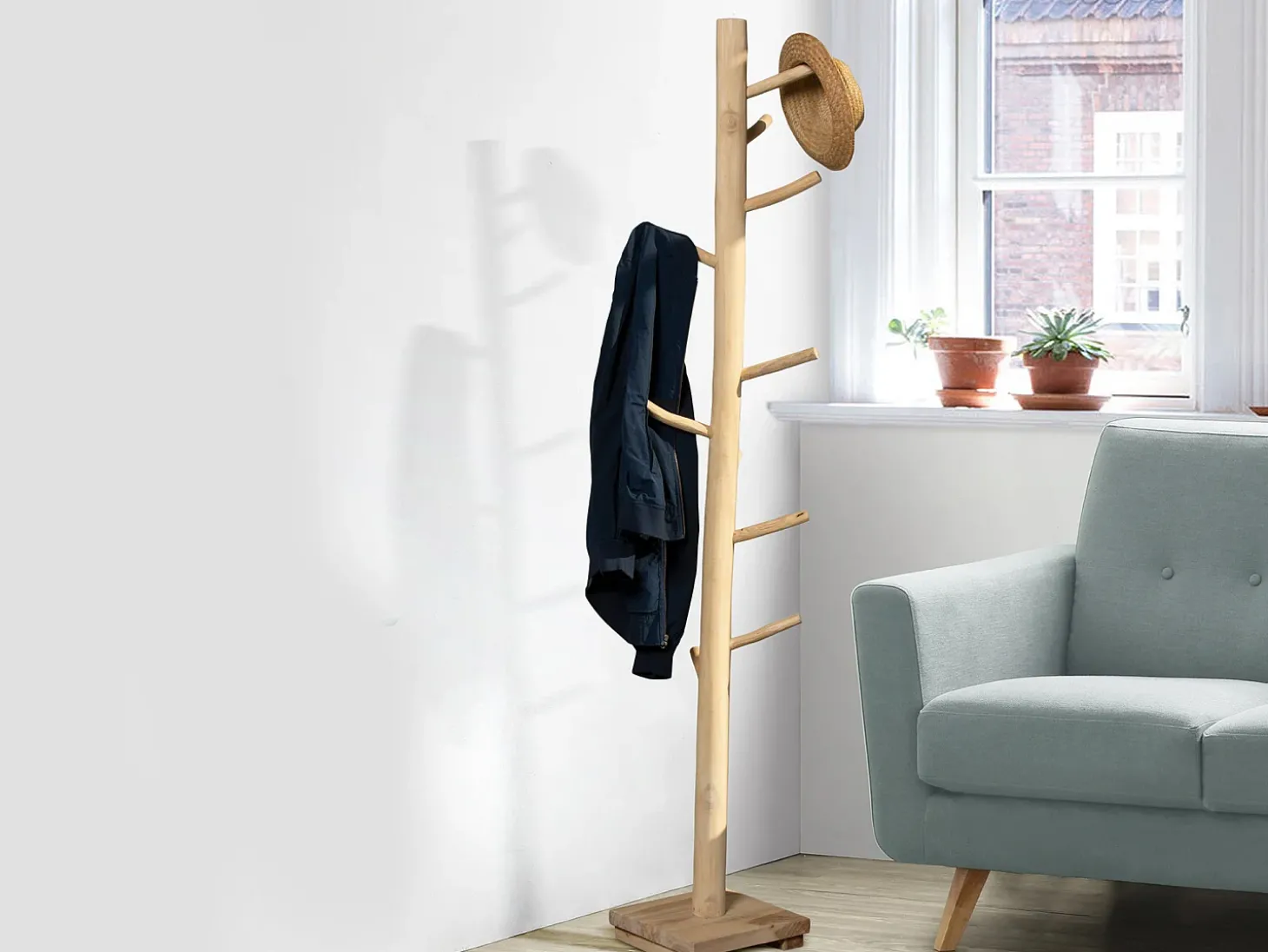 Cabide em madeira de teca - Cor: natural - LIPALIA