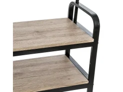 Cabide Jano Hallway Preto/Carvalho Claro 170x74x34 cm