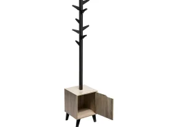 Cabide N'Modul com 8 hastes e porta, carvalho/preto, 35x159 cm