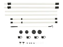 Cabide telescópico ajustável suporte para guarda-roupa 305 cm branco 03_0003505