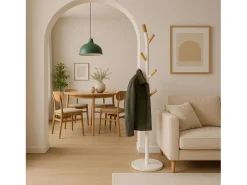 Cabideiro de pé com 6 cabides, branco, 176 cm