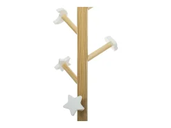 Cabideiro infantil em forma de nuvem, 35 cm, melamina, branco e design em carvalho