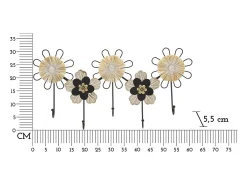 Cabides de Parede Flores 1, Castanho, 61x5,5x30,5 cm, Kendra Home
