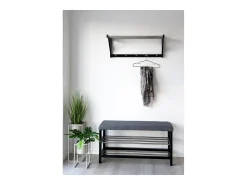 Cabides de Parede Padova, Preto, 78x32x34 cm, Kendra Home