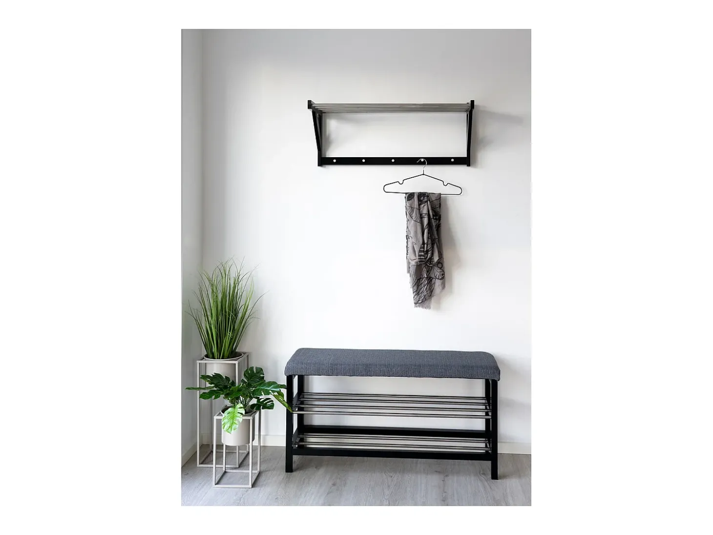 Cabides de Parede Padova, Preto, 78x32x34 cm, Kendra Home