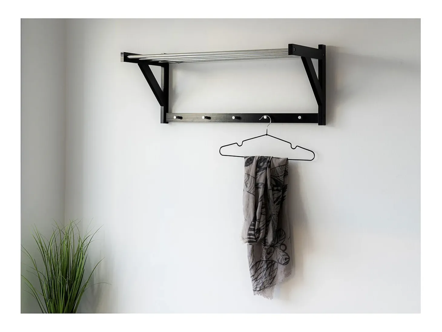 Cabides de Parede Padova, Preto, 78x32x34 cm, Kendra Home