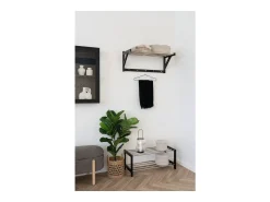Cabides de Parede Padova, Preto, 78x32x34 cm, Kendra Home