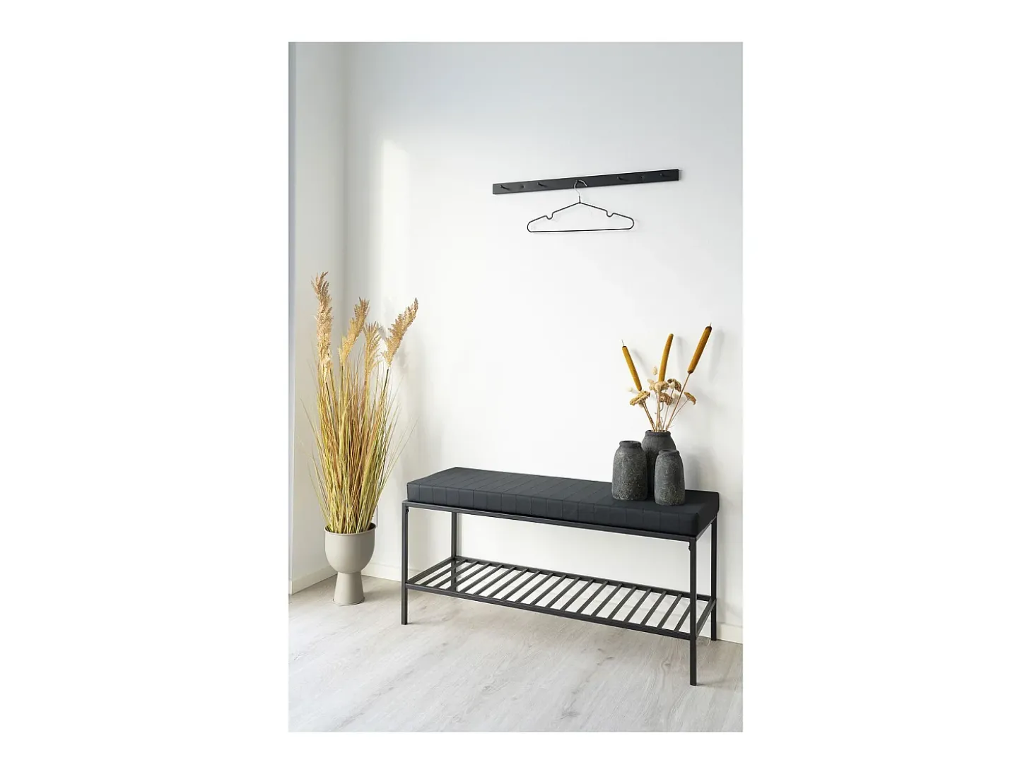 Cabides de Parede Vita, Preto, 70x4x4 cm, Kendra Home