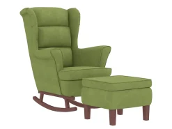 Cadeira baloiço c/ pernas de metal e banco veludo verde-claro PT997564