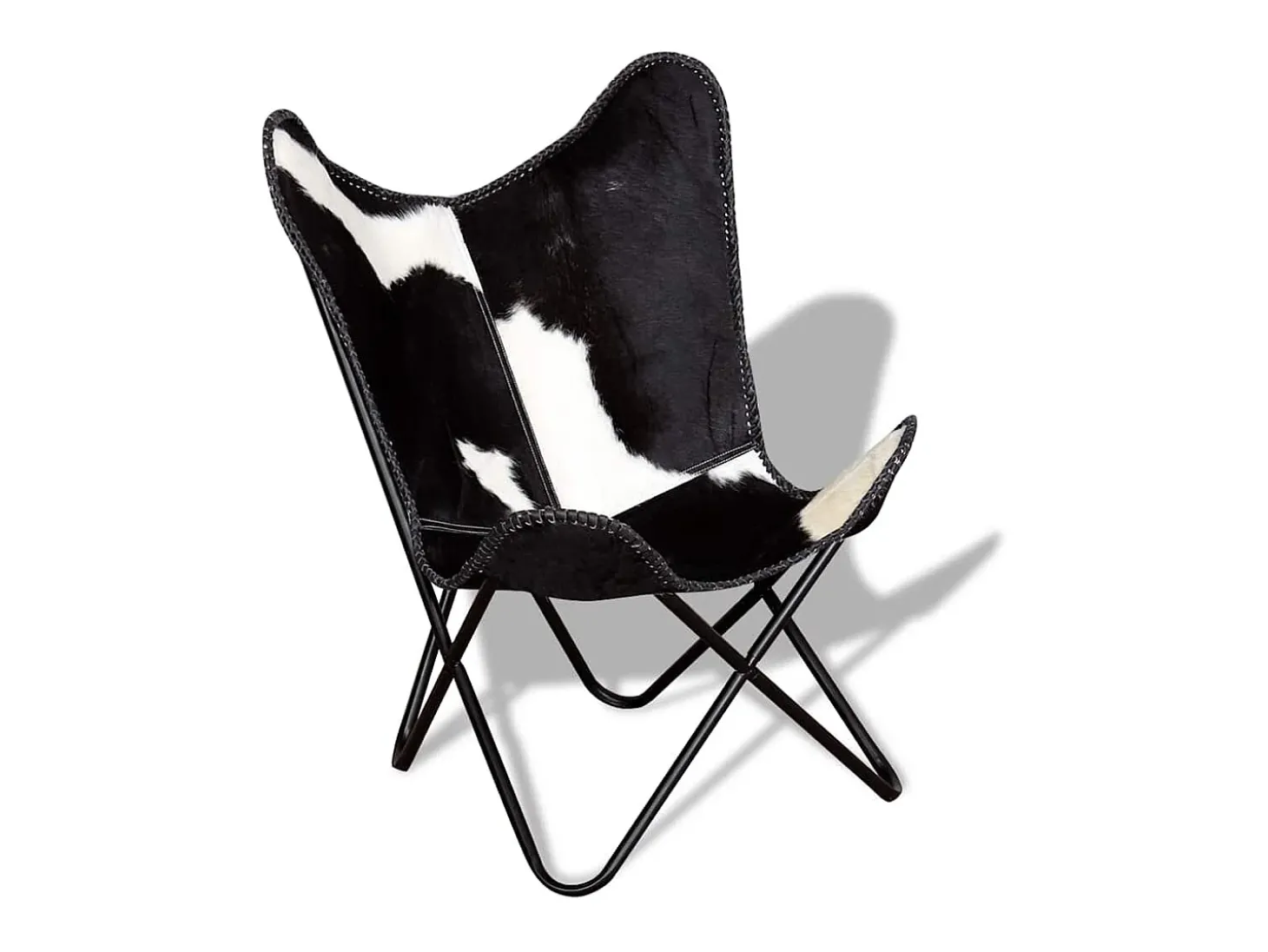 Cadeira Borboleta | Seta Chair pele de vaca genuína preto e branco SHL576452