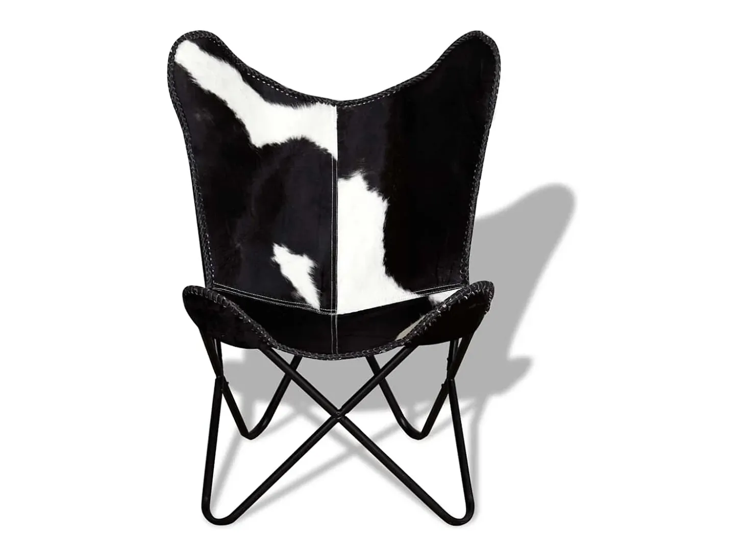 Cadeira Borboleta | Seta Chair pele de vaca genuína preto e branco SHL576452