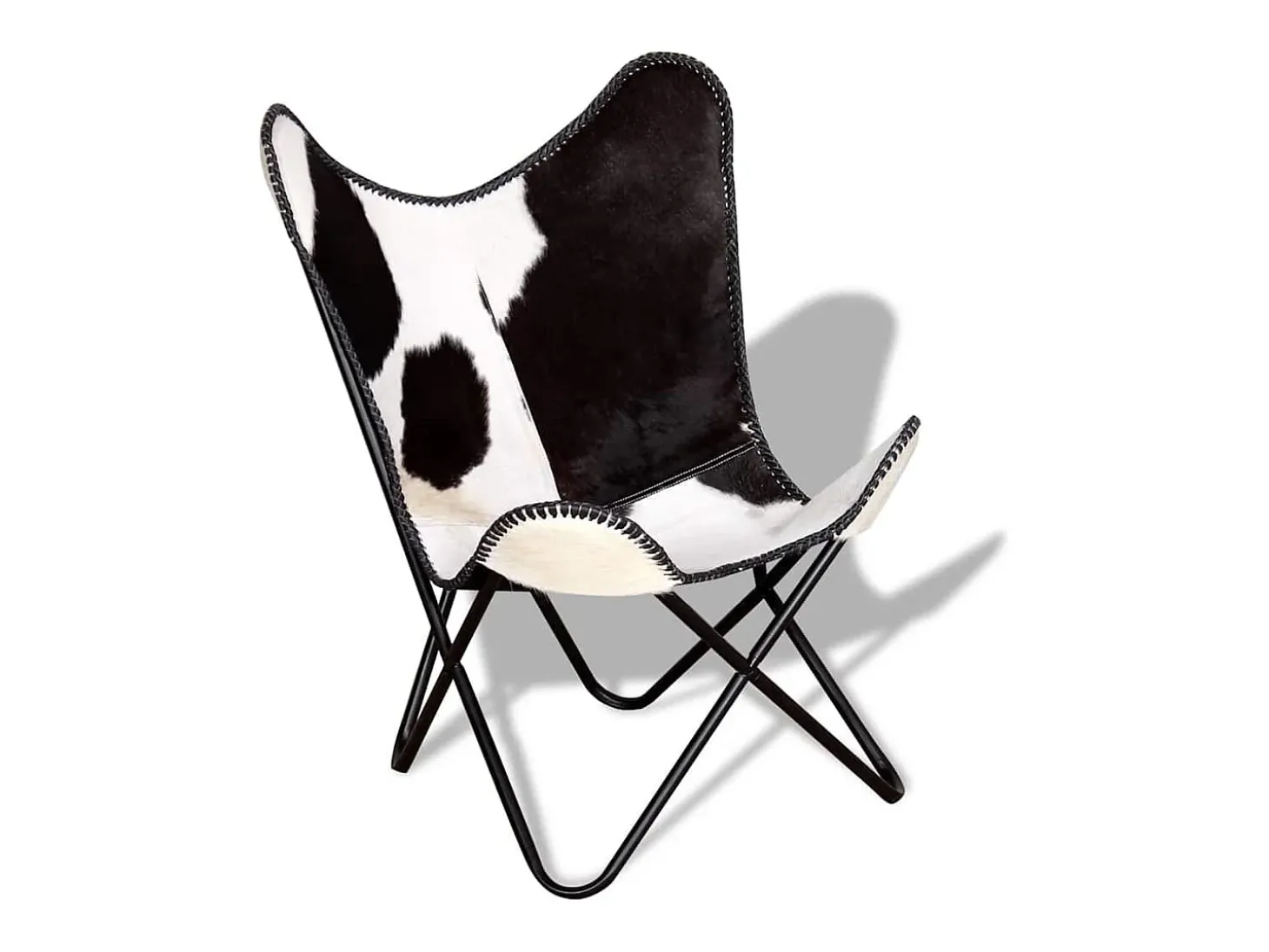 Cadeira Borboleta | Seta Chair pele de vaca genuína preto e branco SHL576452