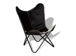 Cadeira Borboleta | Seta Chair pele de vaca genuína preto e branco SHL576452