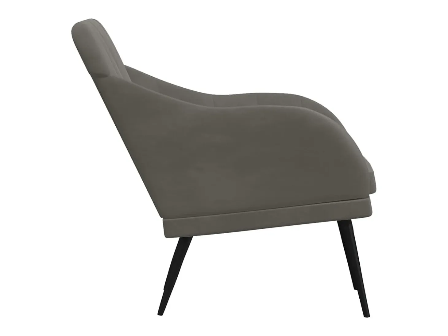 Cadeira c/ apoio de braços 63x76x80 cm veludo cinzento-escuro
