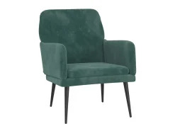 Cadeira c/ apoio de braços 62x79x79 cm veludo verde-escuro PT426945