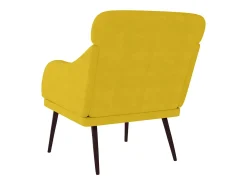 Cadeira c/ apoio de braços 63x76x80 cm veludo amarelo