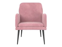 Cadeira c/ apoio de braços 62x79x79 cm veludo rosa PT236328
