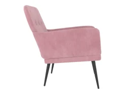 Cadeira c/ apoio de braços 62x79x79 cm veludo rosa PT236328
