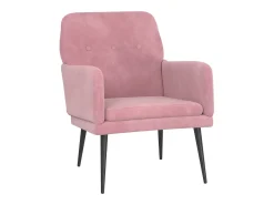Cadeira c/ apoio de braços 62x79x79 cm veludo rosa PT236328