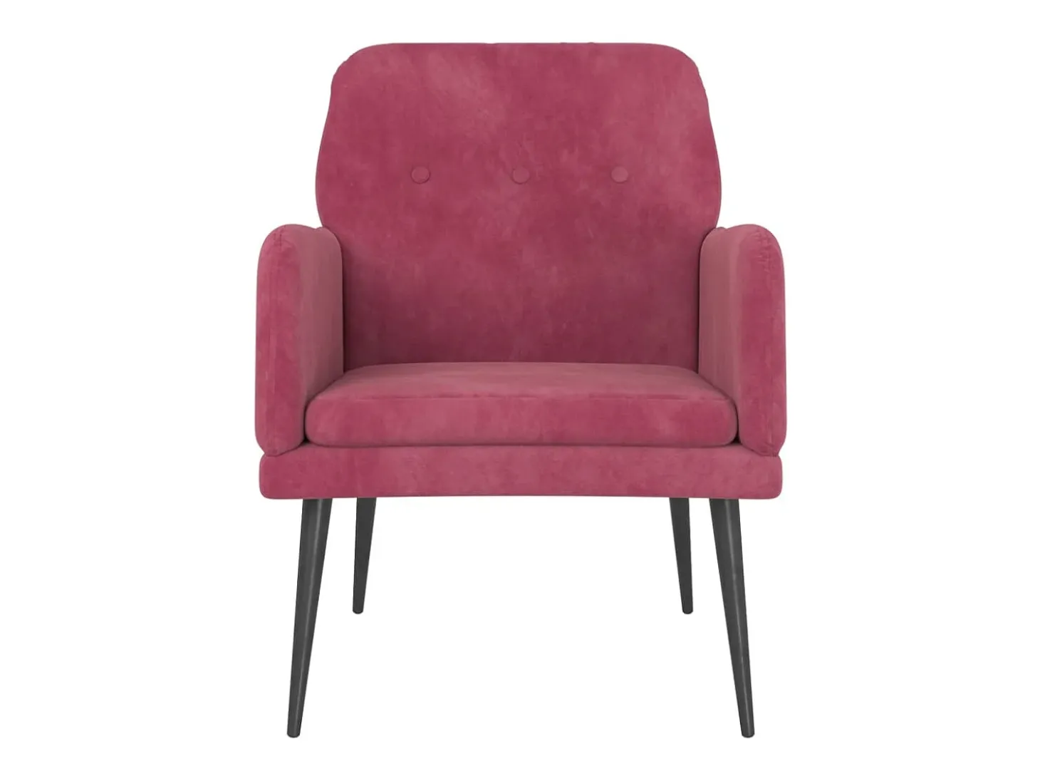 Cadeira c/ apoio de braços 62x79x79 cm veludo vermelho tinto PT593150