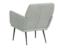 Cadeira c/ apoio de braços 62x79x79 veludo cinzento-claro