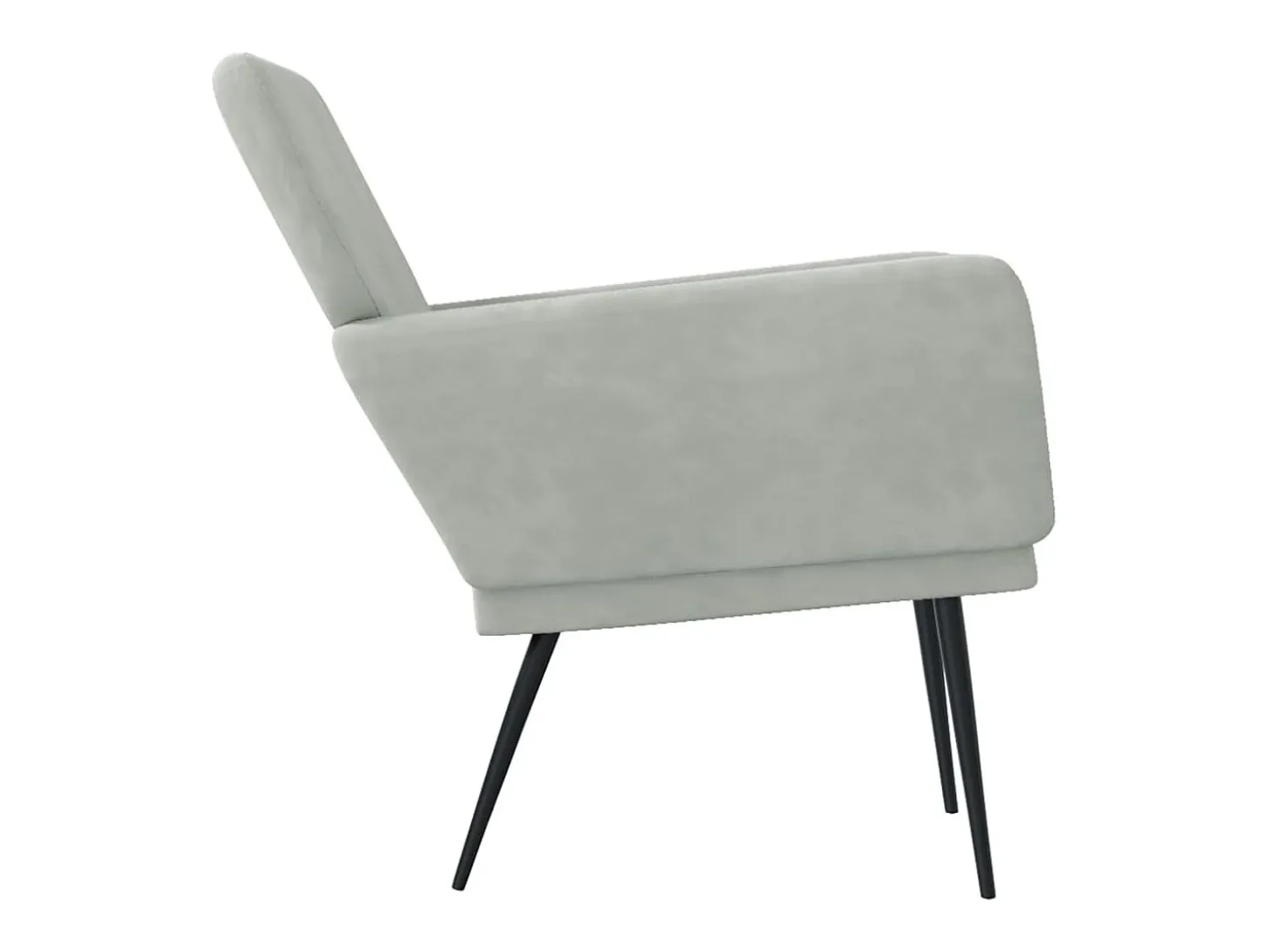 Cadeira c/ apoio de braços 62x79x79 veludo cinzento-claro