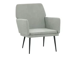 Cadeira c/ apoio de braços 62x79x79 veludo cinzento-claro