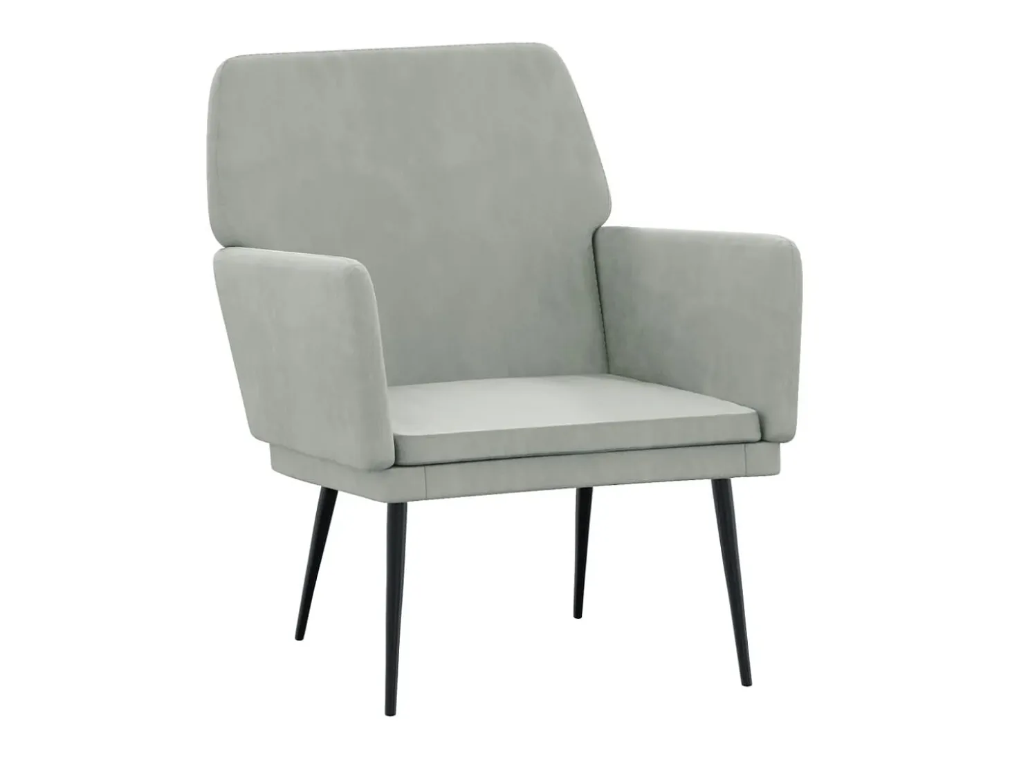 Cadeira c/ apoio de braços 62x79x79 veludo cinzento-claro