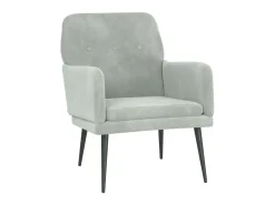 Cadeira c/ apoio de braços 62x79x79 veludo cinzento-claro PT575102
