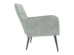 Cadeira c/ apoio de braços 62x79x79 veludo cinzento-claro PT575102