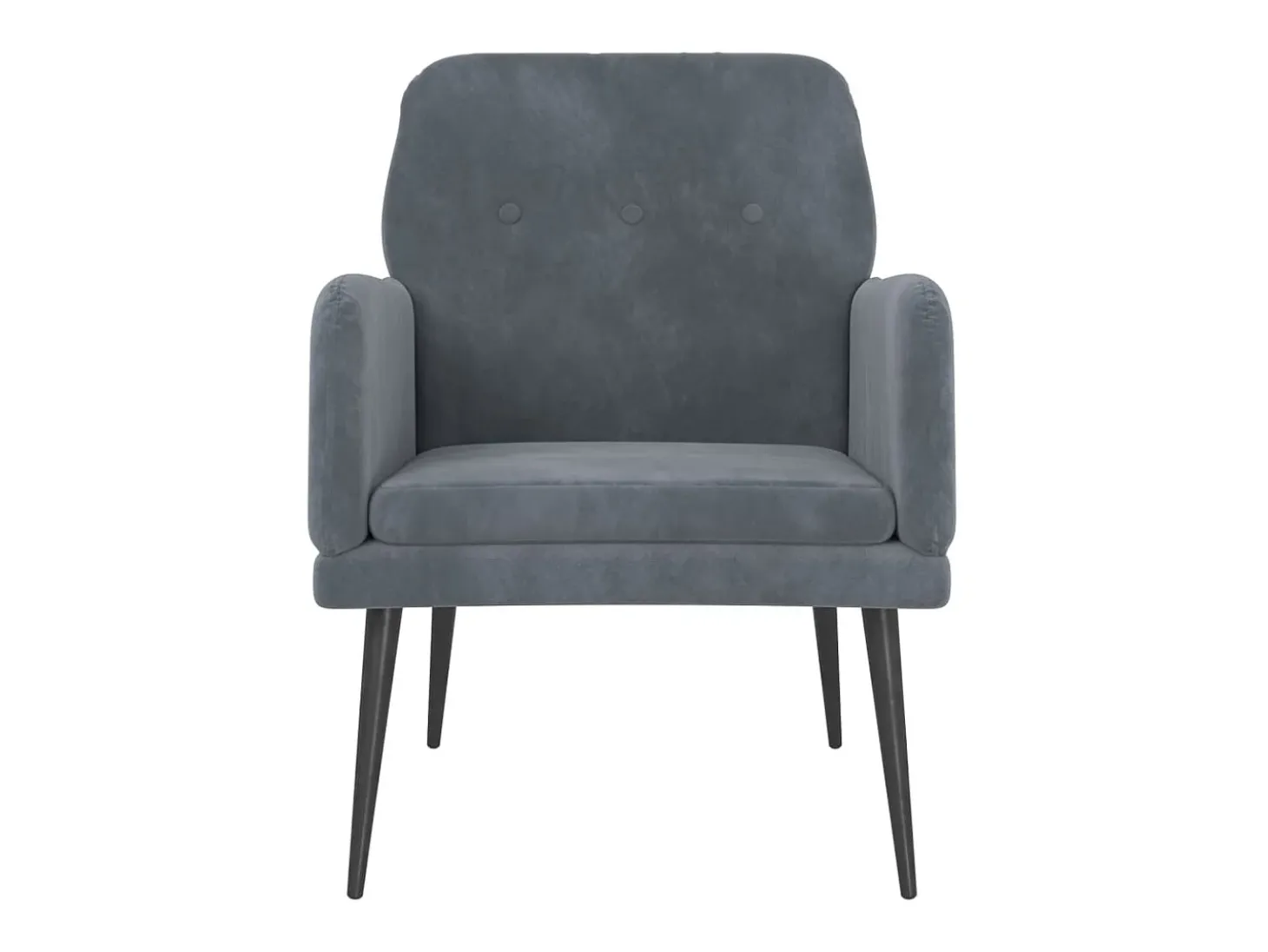 Cadeira c/ apoio de braços 62x79x79 cm veludo cinzento-escuro PT221327