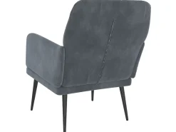 Cadeira c/ apoio de braços 62x79x79 cm veludo cinzento-escuro PT221327