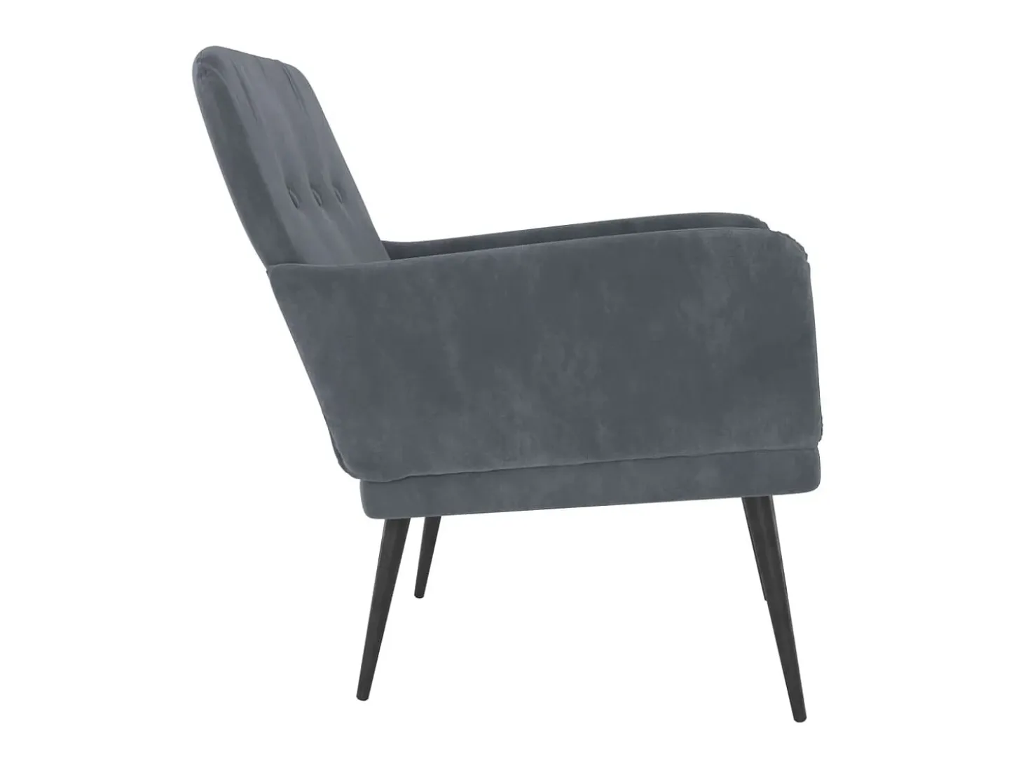 Cadeira c/ apoio de braços 62x79x79 cm veludo cinzento-escuro PT221327