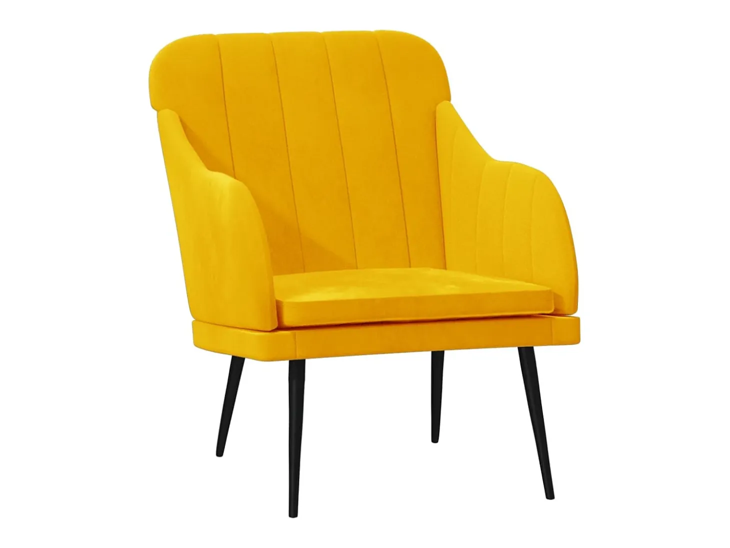 Cadeira c/ apoio de braços 63x76x80 cm veludo amarelo
