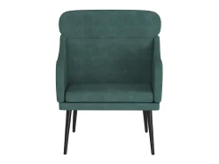 Cadeira c/ apoio de braços 63x76x80 cm veludo verde-escuro PT964140