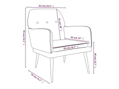 Cadeira c/ apoio de braços 62x79x79 cm veludo cor creme