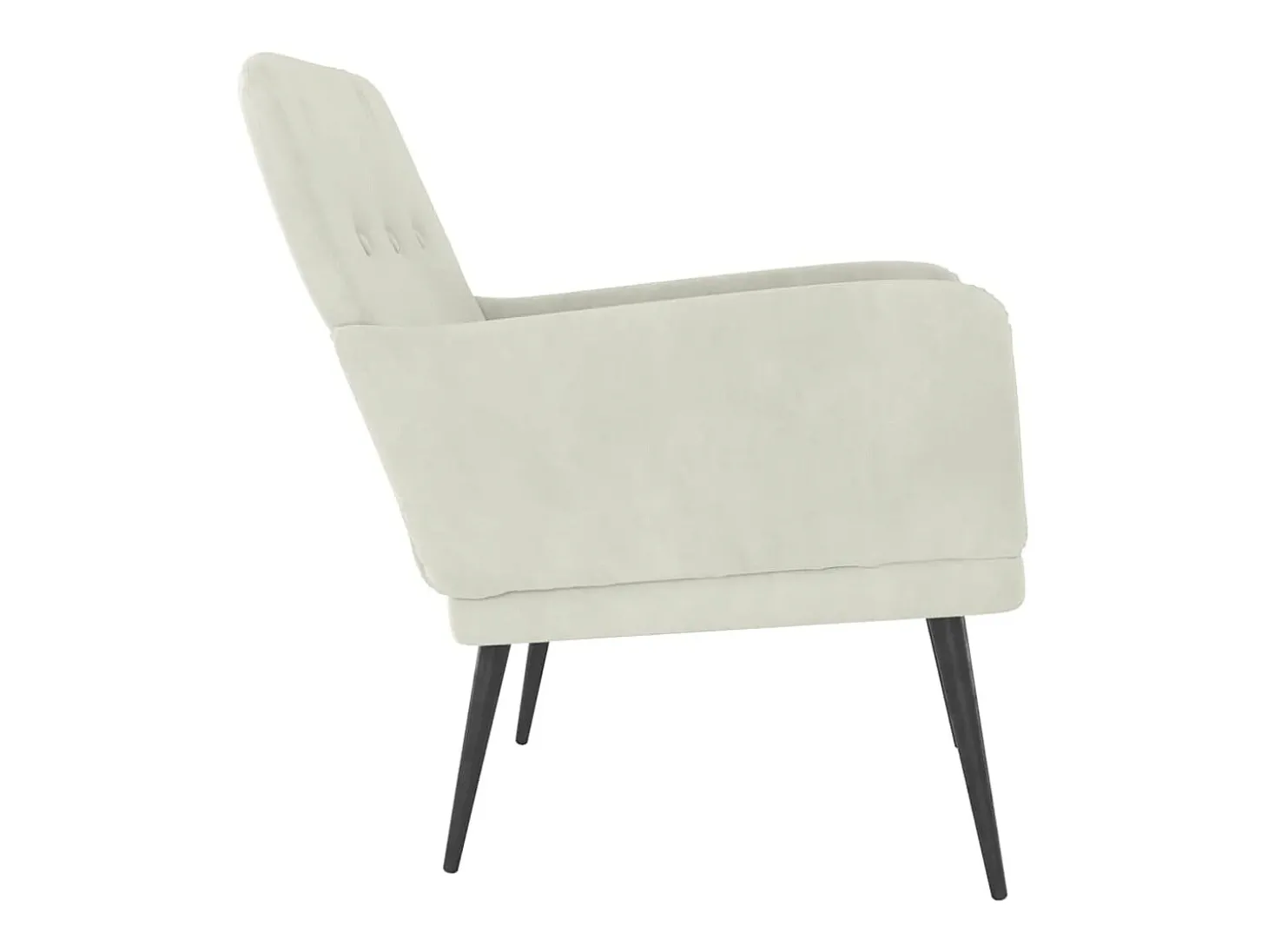 Cadeira c/ apoio de braços 62x79x79 cm veludo cor creme