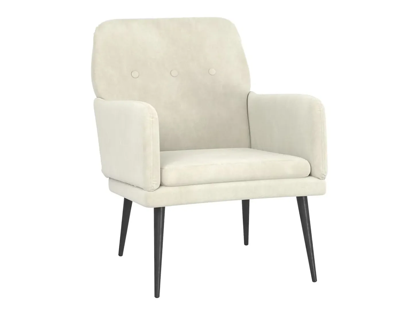 Cadeira c/ apoio de braços 62x79x79 cm veludo cor creme