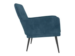 Cadeira c/ apoio de braços 62x79x79 cm veludo azul