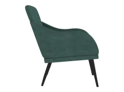 Cadeira c/ apoio de braços 63x76x80 cm veludo verde-escuro