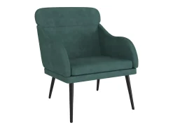 Cadeira c/ apoio de braços 63x76x80 cm veludo verde-escuro