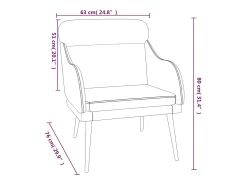 Cadeira c/ apoio de braços 63x76x80 cm veludo verde-escuro