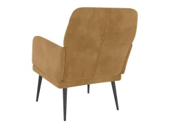 Cadeira c/ apoio de braços 62x79x79 cm veludo castanho