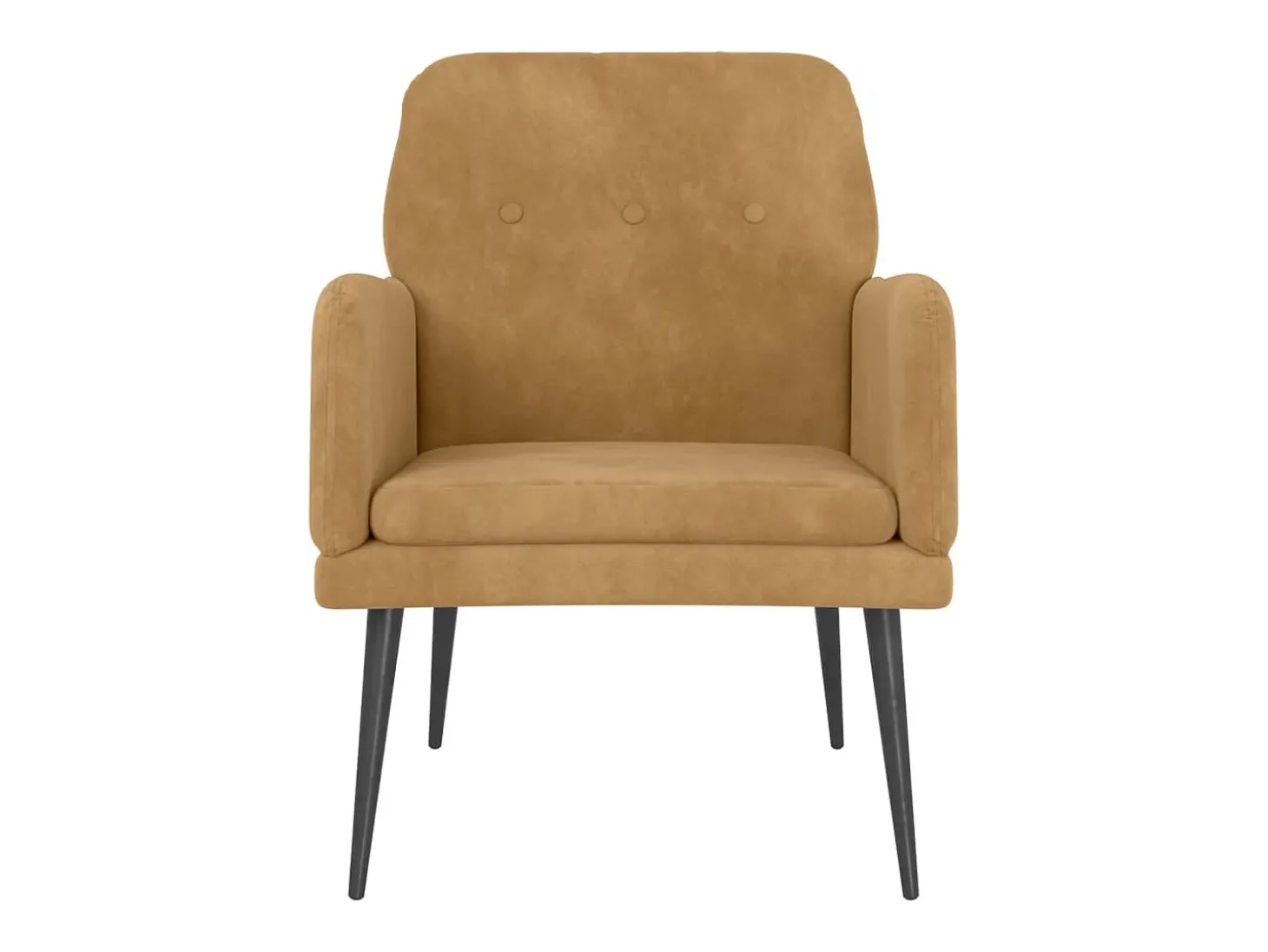 Cadeira c/ apoio de braços 62x79x79 cm veludo castanho PT386465