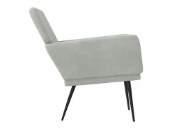 Cadeira c/ apoio de braços 62x79x79 veludo cinzento-claro PT658900